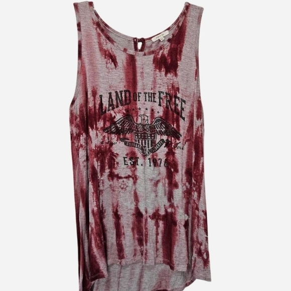 Maurices Tops - Maurices Tie Dye "Land of the Free" Tank Top Women's Size Large